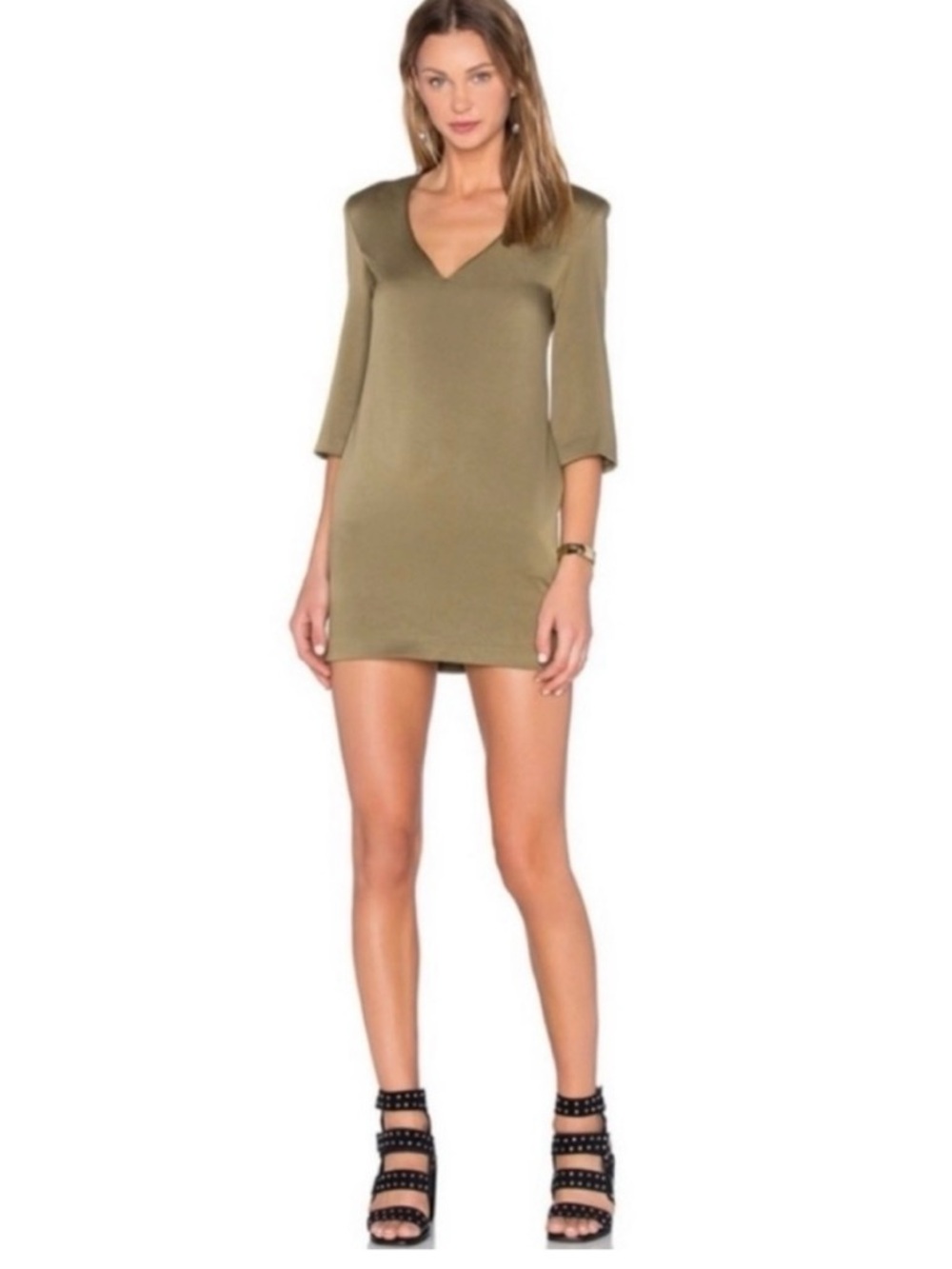 Elliatt Olive V-Neck Mini Shift Dress Size Small New With Tag
